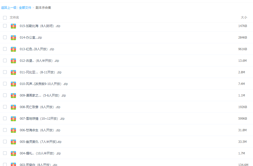 收集了一些剧本杀 喜欢的朋友拿去